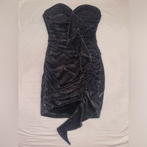 Metallic sweetheart neckline mini cocktail dress